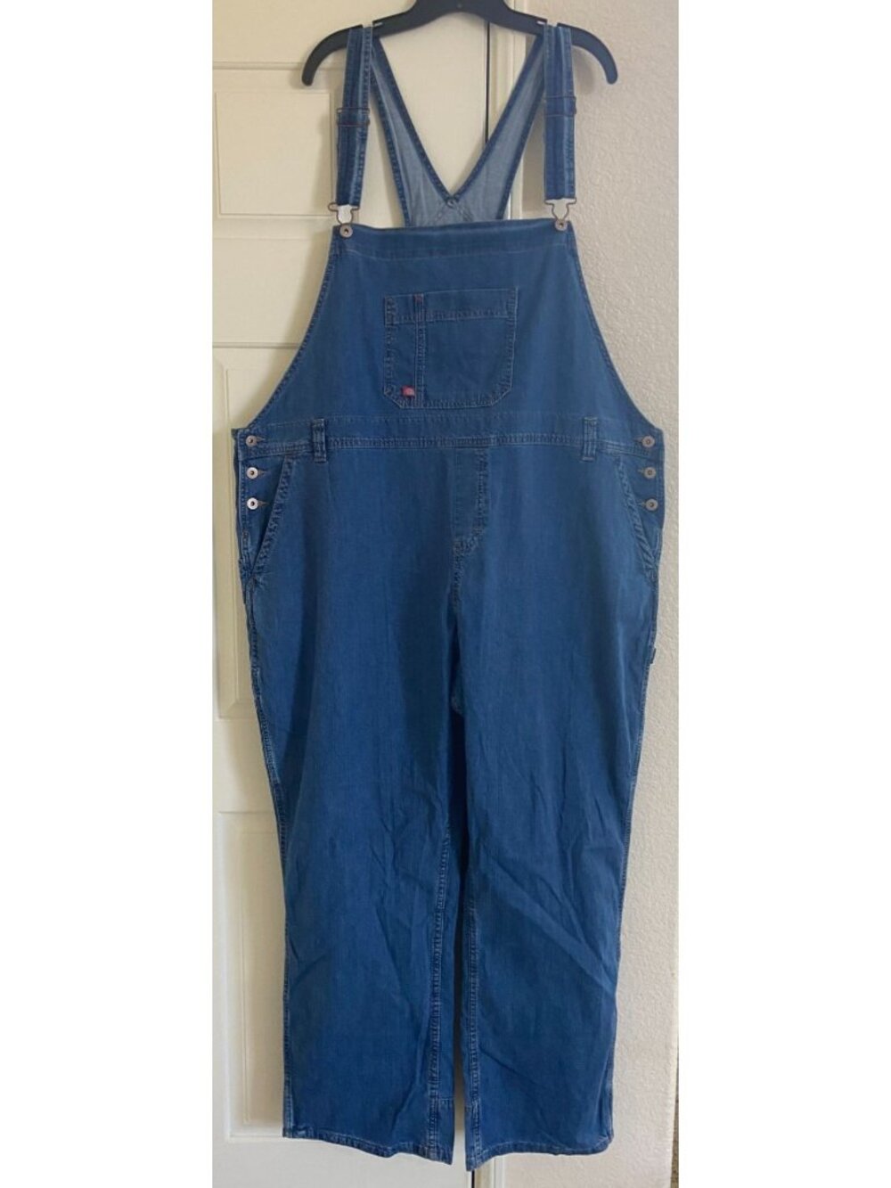 Dickies Overalls Women 24 Blue Overalls Bib Denim Carpenter Waist 50 Inseam 32.5